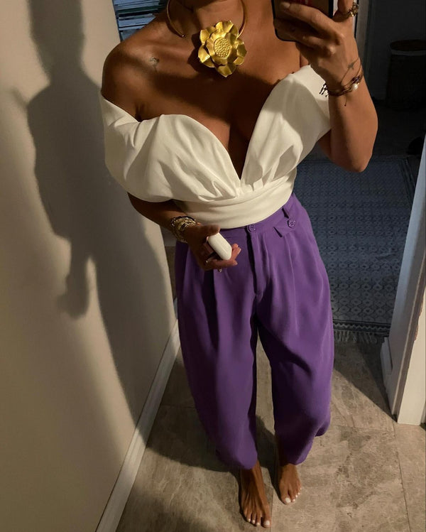Pantaloni  Lungi Aria Lila