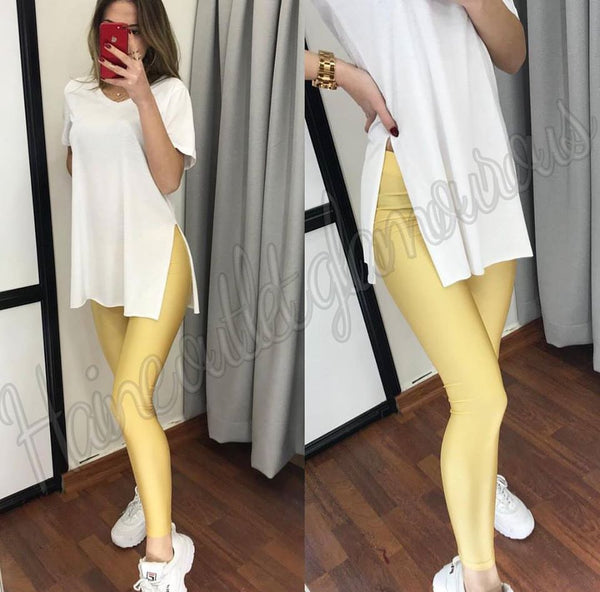 Colanti lycra Galben Talie Dubla