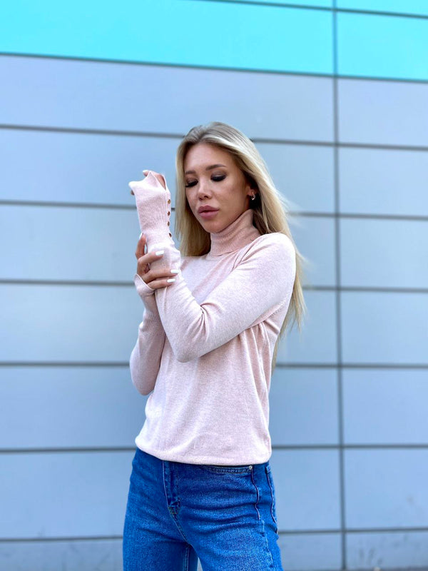 Maleta Cu Accesoriu Maneca Roz Pudra