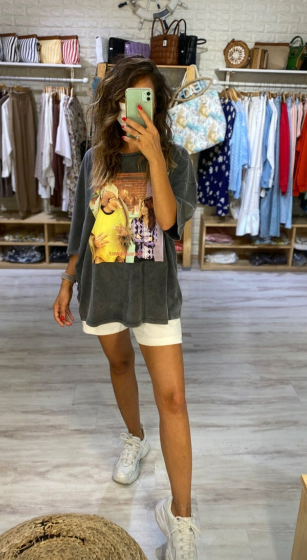 Tricou Friends gri
