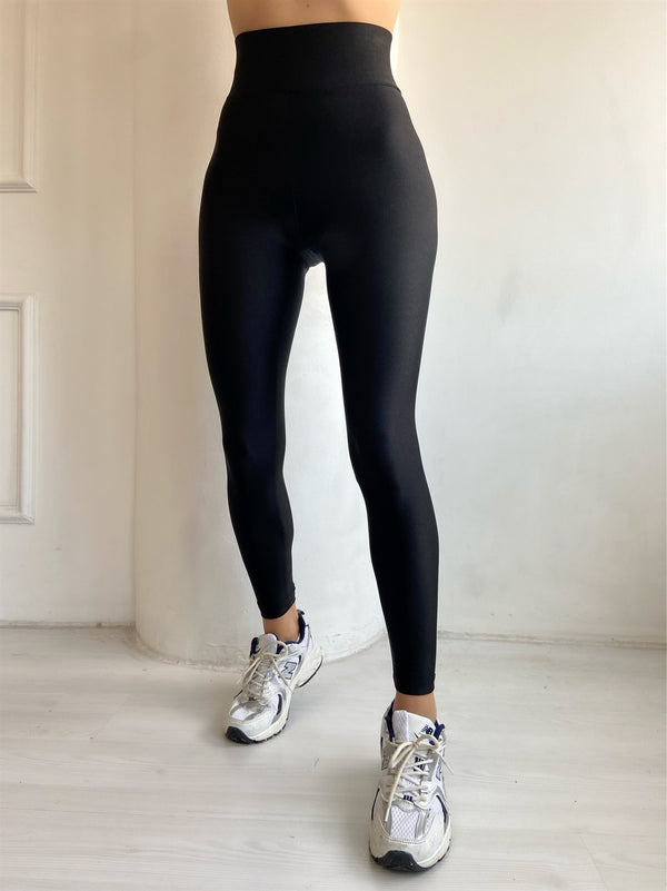 Colanti lycra Negru talie Dubla